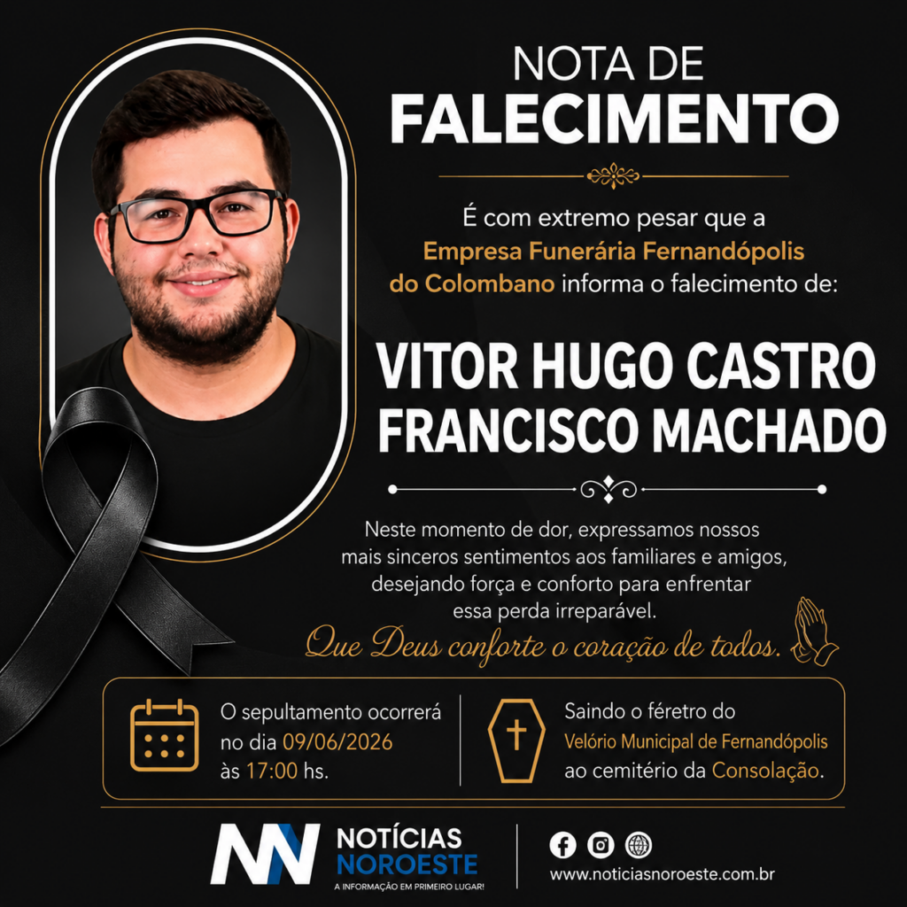 🖤 Nota de falecimento: morre Vitor Hugo Castro Francisco Machado, aos 26 anos