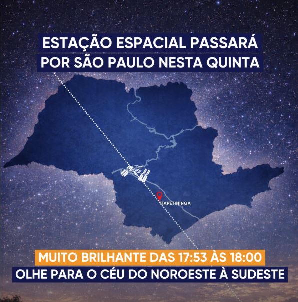 🚀 Estação Espacial Internacional vai cruzar o céu paulista em espetáculo visível a olho nu